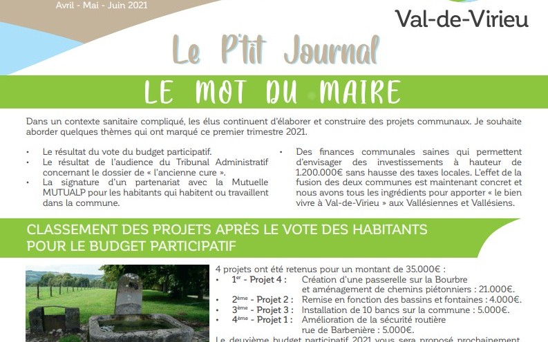 Le p'tit journal n7 - Avril-Mai-Juin 2021